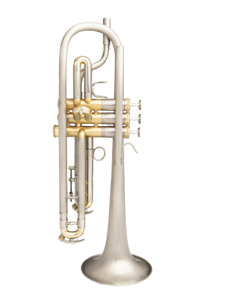 Trompete Hybrid mit Neusilberschallstück, gebürstet  und klar lackiert