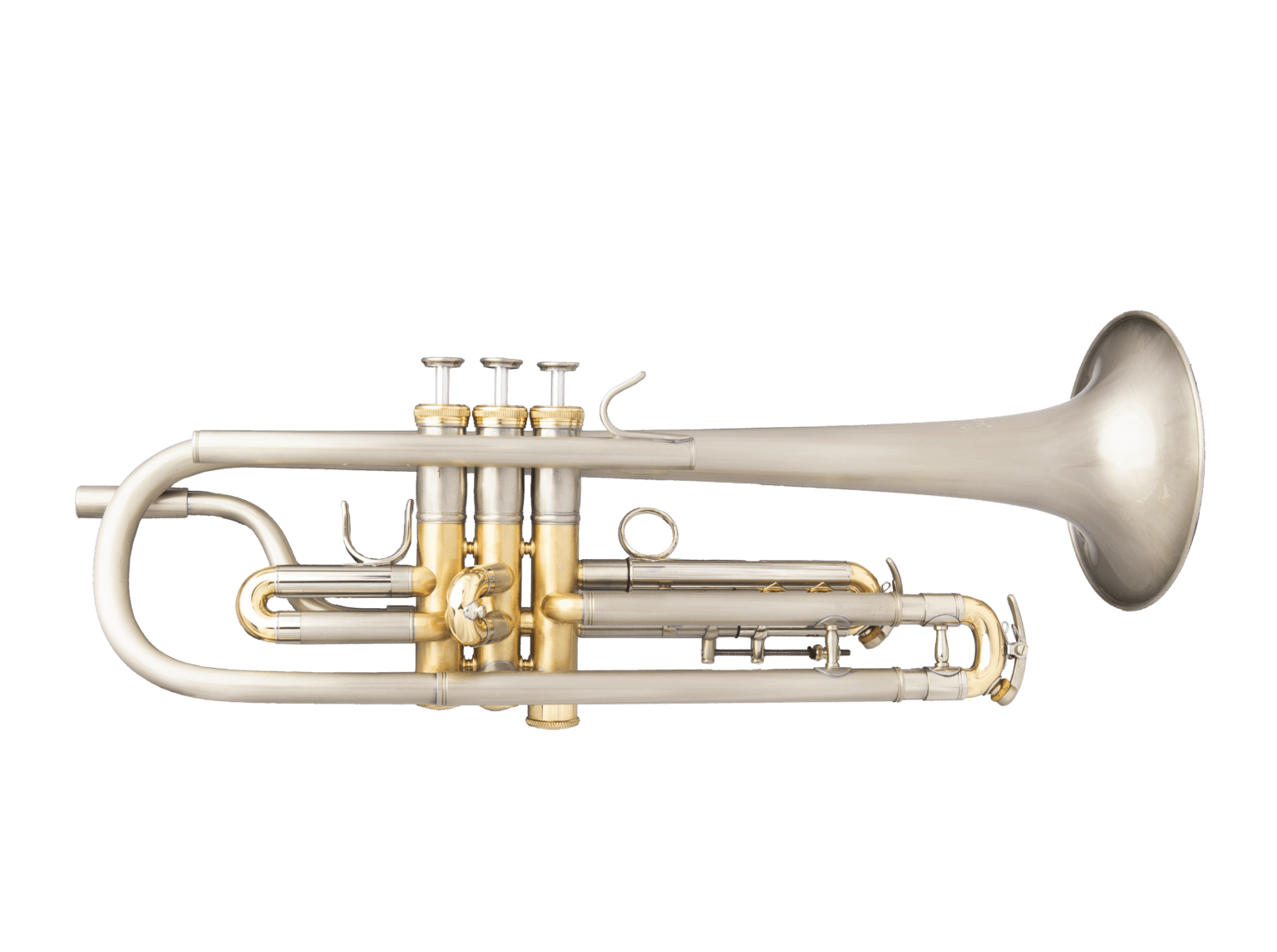 Trompete Hybrid mit Neusilberschallstück, gebürstet und klar lackiert
